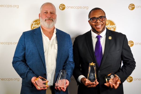 Chesterfield County Public Schools' Teacher of the Year, James Myers, and Middle School Teacher of the Year Terrance Gregory