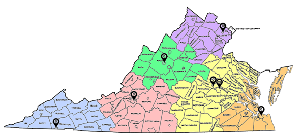 DBVI Regional Office Map