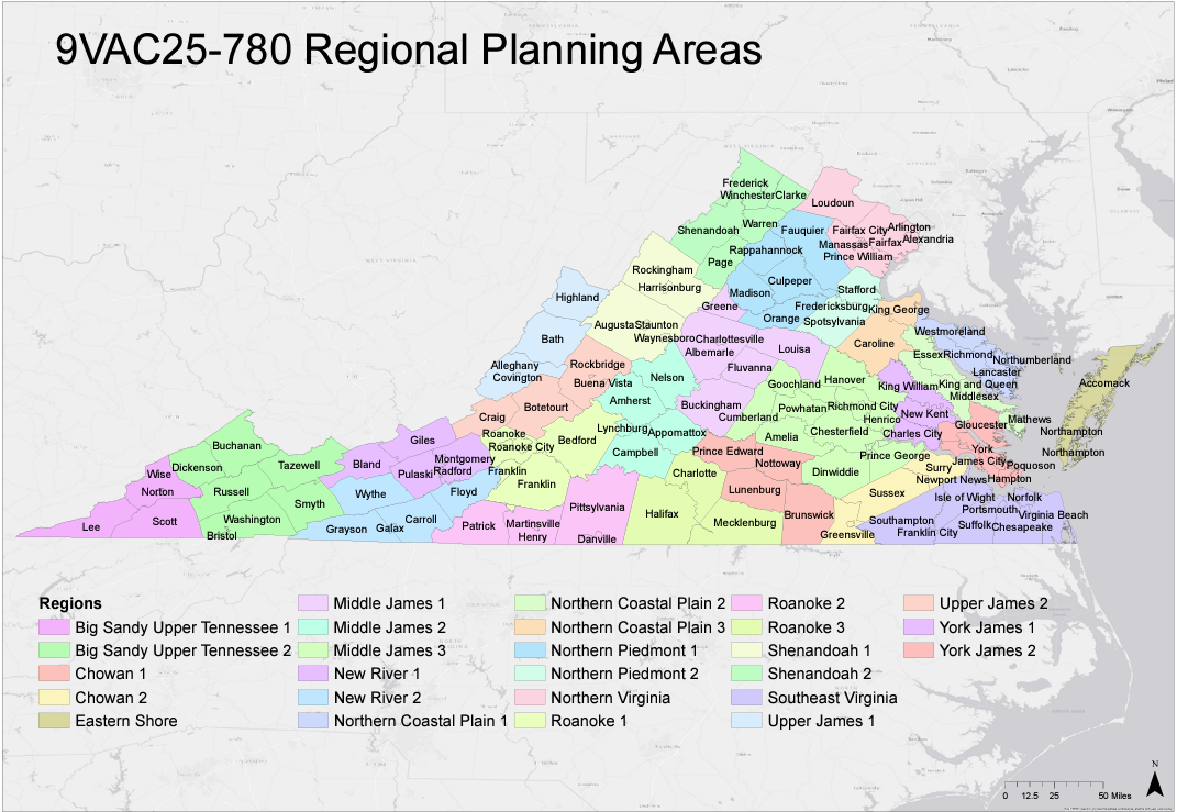 Water planning regions map