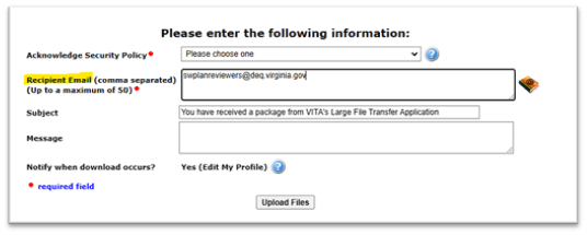 Screenshot of VITAshare submission window