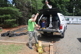 Petroleum tanks contractor performing extensometer testing