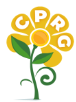 Yellow flower with the letters C, P, R and G each in a different petal of the flower.