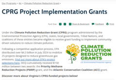 CPRG Project Implementation Grant Webpage Snapshot