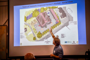 image rendering of a farmers market built over a brownsfields site in Tazewell VA