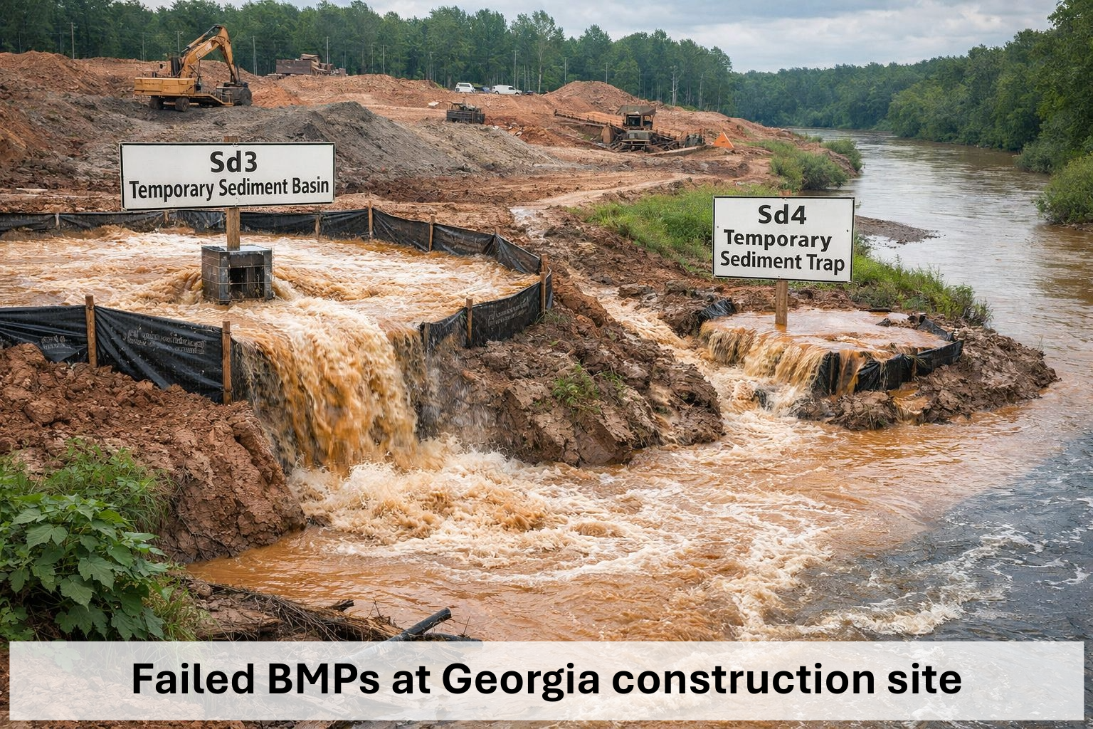 Failed BMPs at Georgia Construction Site