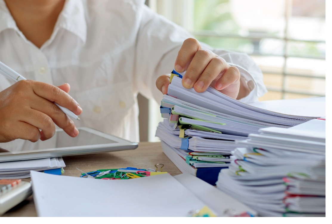 stock image of paperwork