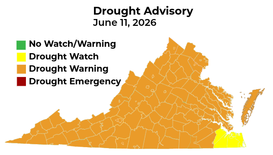 June 11, 2026 Drought advisory update for Virginia