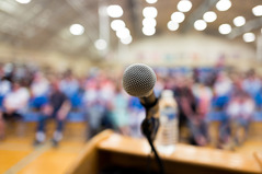 Microphone at a public meeting