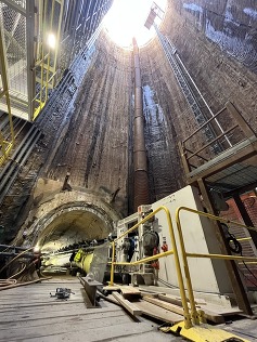 A view during construction of the RiverRenew project