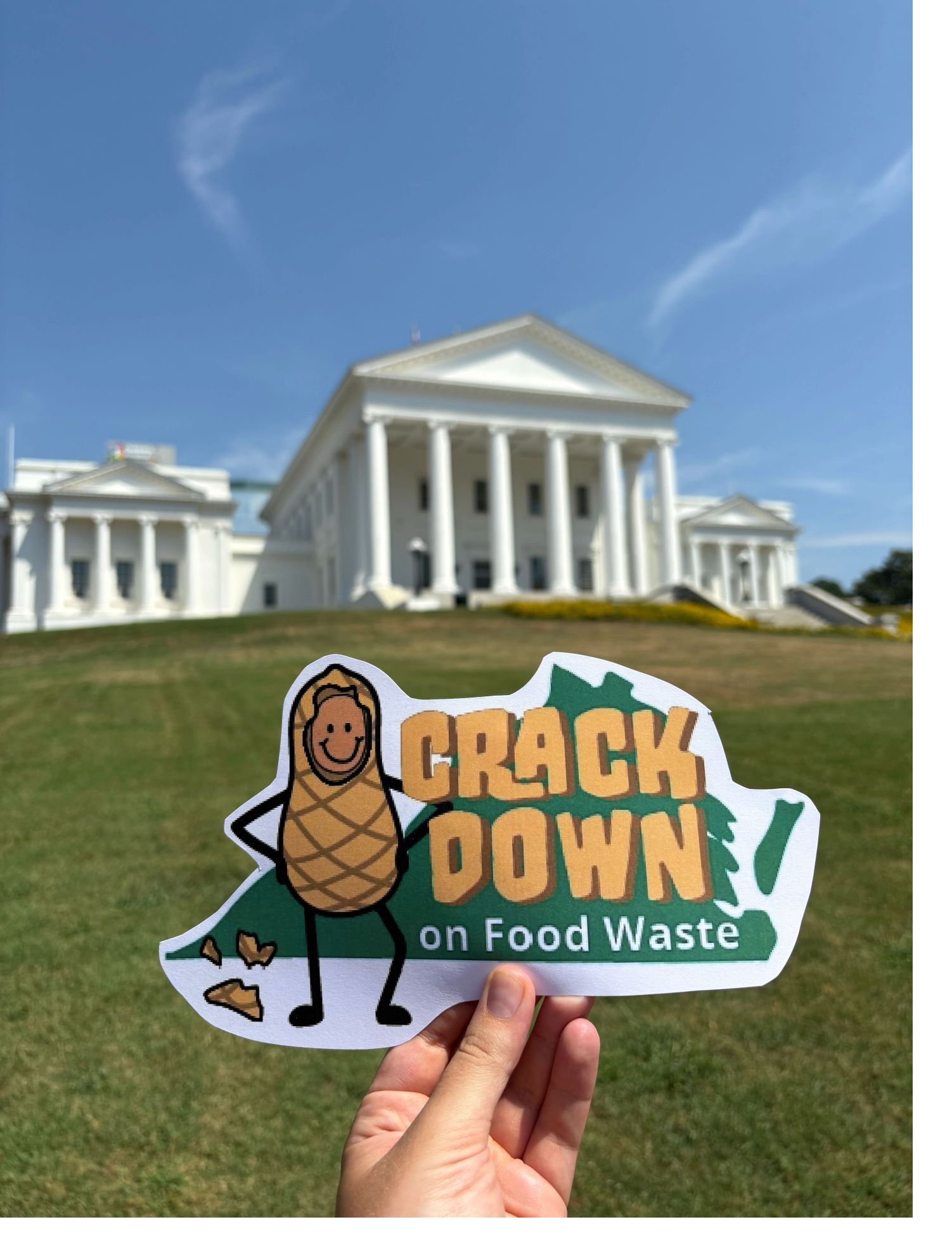Friendly Virginia Peanut at the Virginia Capitol