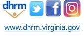 DHRM logo, Twitter, Facebook and Instagram