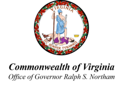 Governor's seal with Commonwealth of Virginia Office of Governor Ralph S. Northam