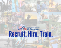 Poster graphic with Recruit. Hire. Train