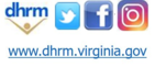 DHRM website and Facebook, Twitter and LinkedIn social media logos