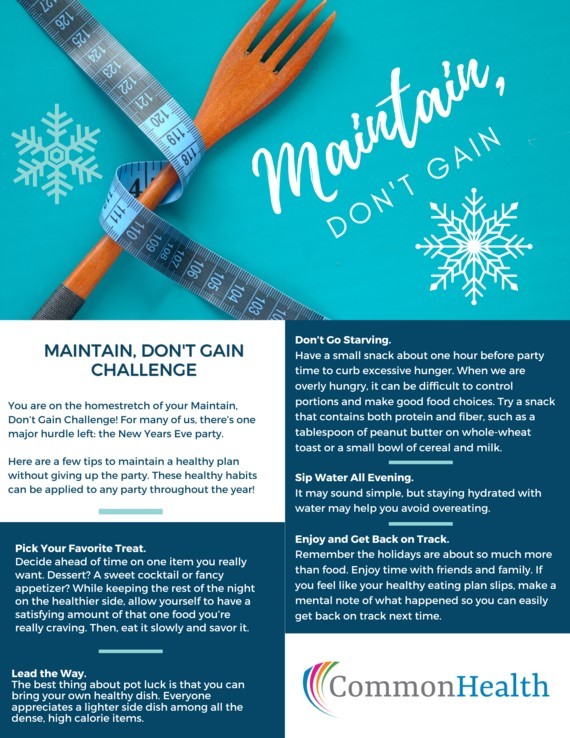 CommonHealth Maintain Don't Gain flyer