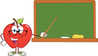 apple and chalkboard