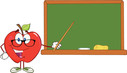 apple and chalkboard