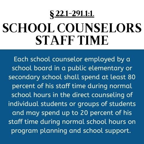 VA Code Overview: School Counselor Staff Time