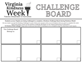 Kindness Week Challenge Board 