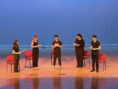 5 students on stage