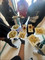 Students showing their culinary presentations