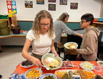 Students enjoying charcuterie for their lesson