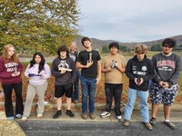 Students testing small derby cars
