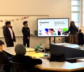 Two student leaders giving a presentation