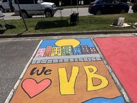 Mural that says "I heart VB"