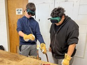 Students welding