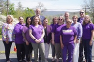 Staff wearing Purple for Purple Up Day