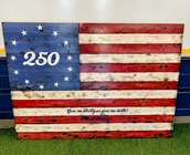 VA250 American flag decoration