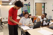 Middle school students in a classroom