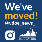 Graphic stating VDOE's new instagram account