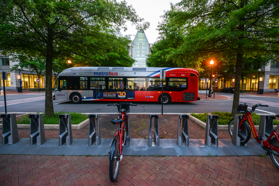 Metro bus and bikes