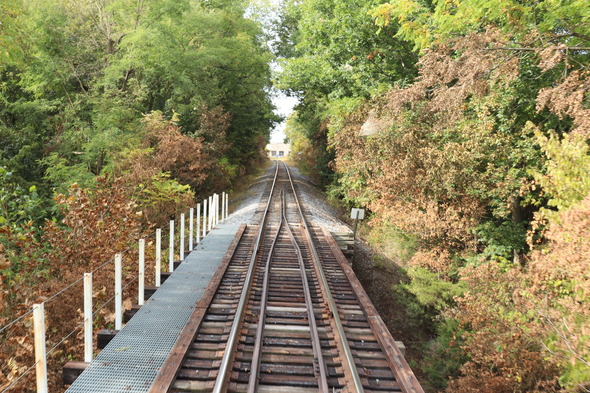Rail tracks in the fall