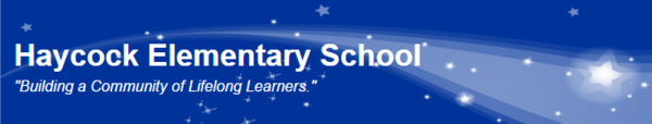 Haycock Elementary School banner