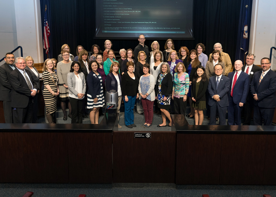 Photo of Social Workers at School Board Meeting