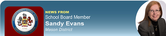 Mason District School Board Member Sandy Evans banner