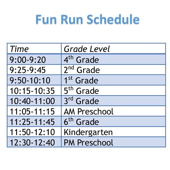 Fun Run Schedule