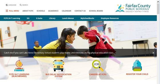 FCPS Homepage Screenshot