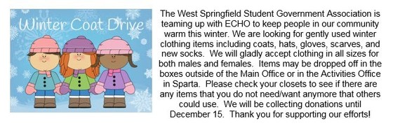 WSHS is teaming up with ECHO to help keep our community warm this winter. 