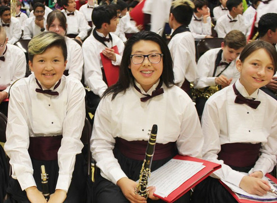 students at the winter band concert
