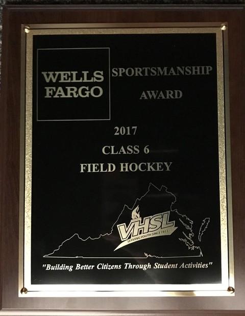 VHSL Class 6 Sportsmanship Award Field Hockey