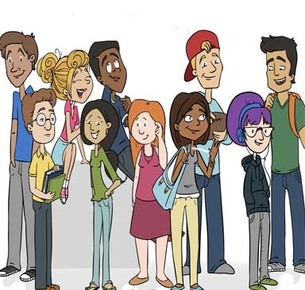 pictures of  a group of teenagers clip art