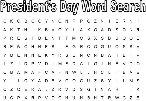 president wordsearch - top