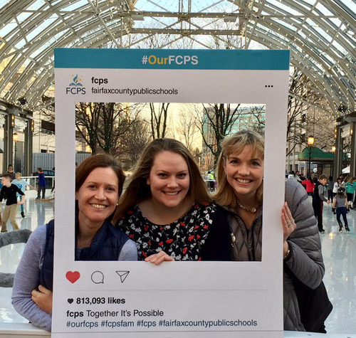 Wolftrap ES staff with #OurFCPS photo frame