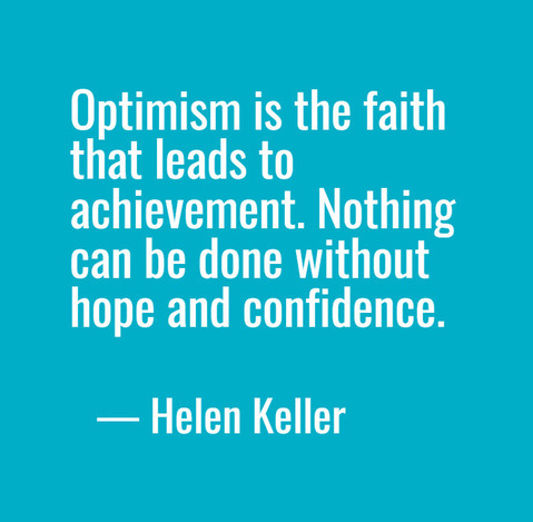 Helen Keller quote on optimism