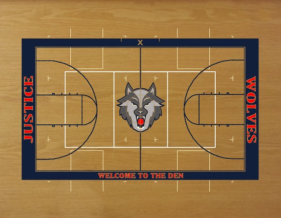 Justice Wolves Gym Floor