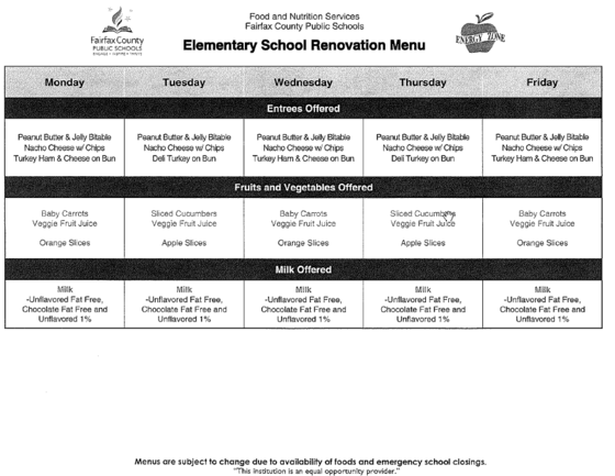 Lunch Menu starting June 4, 2018 Lunch Menu starting June 4, 2018